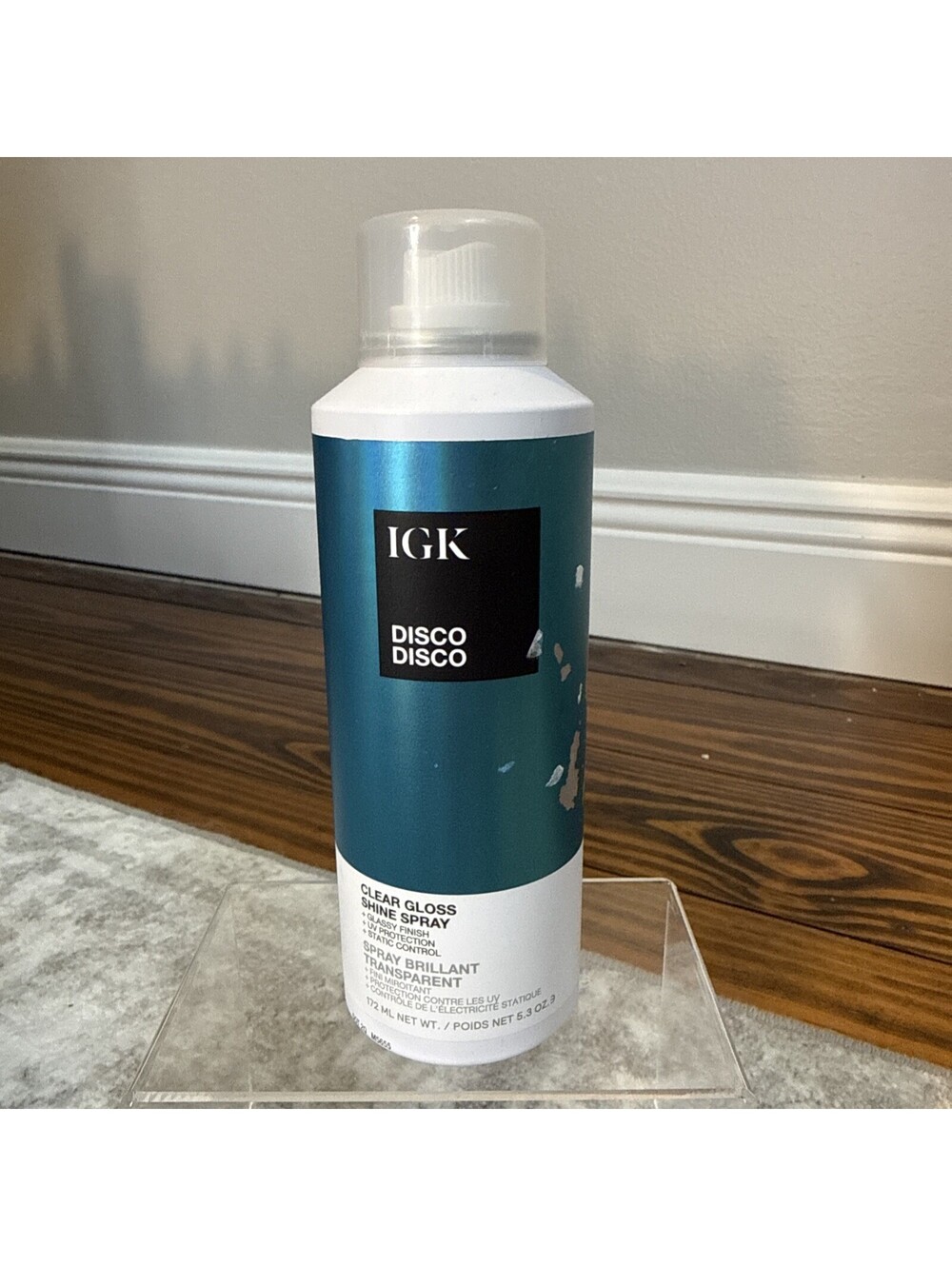 New IGK Disco Disco Clear Gloss Shine Spray 5.3 oz 172ml Finishing Mist